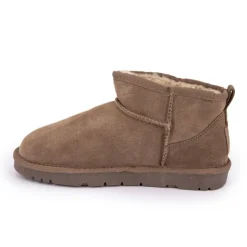 KELARA Boots basses fourrées tige cuir doublées synthétique Femme BEIGE Discount