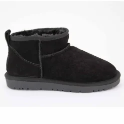 KELARA Boots basses fourrées tige cuir doublées synthétique Femme NOIR Outlet