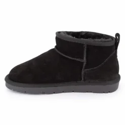 KELARA Boots basses fourrées tige cuir doublées synthétique Femme NOIR Outlet
