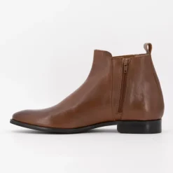 PIERRE CARDIN Boots classiques zippées cuir Homme MARRON Discount