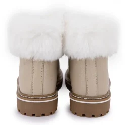 LES TROPEZIENNES PAR M.BELARBI Boots cuir grainé avec fausse fourrure Femme BEIGE