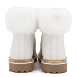 LES TROPEZIENNES PAR M.BELARBI Boots cuir grainé avec fausse fourrure Femme BLANC Sale