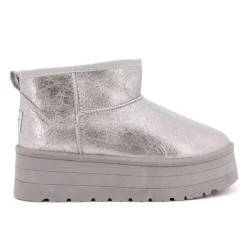 BURTON OF LONDON Boots fourrées brillantes Edwige Femme ARGENT Outlet