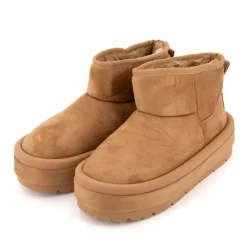 BURTON OF LONDON Boots lindy doublée fausse fourrure semelle en tissu Femme MARRON CLAIR Online