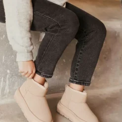 BURTON OF LONDON Boots lindy doublée fausse fourrure semelle en tissu Femme BEIGE Online