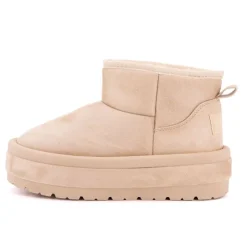 BURTON OF LONDON Boots lindy doublée fausse fourrure semelle en tissu Femme BEIGE Online