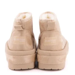 BURTON OF LONDON Boots lindy doublée fausse fourrure semelle en tissu Femme BEIGE Online