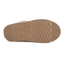 KELARA Boots mi haute bi matière fausse fourrure Femme BEIGE Hot