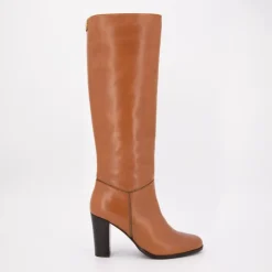 SCOTCH AND SODA Bottes cuir à talons zippée Femme MARRON Sale