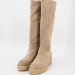 EXIT Bottes hautes daim avec zip sukumia Femme BEIGE Discount