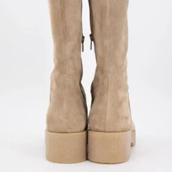 EXIT Bottes hautes daim avec zip sukumia Femme BEIGE Discount