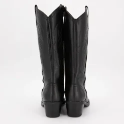 PATRICIA MILLER Bottes santiag es avec motif ailes surpiquées cuir Femme NOIR