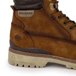 DOCKERS BY GERLI Bottines à lacets effet daim Homme MARRON Discount