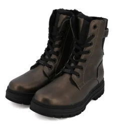 TOM TAILOR Bottines à lacets fausse fourrure old gold Femme BRONZE New