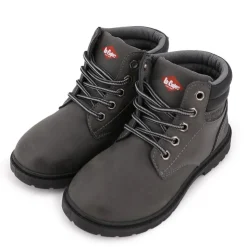 LEE COOPER Bottines à lacets similicuir grainé Enfant GRIS FONCE Discount