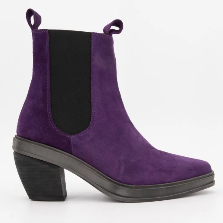 EXIT Bottines à talon en cuir sumito Femme VIOLET Outlet