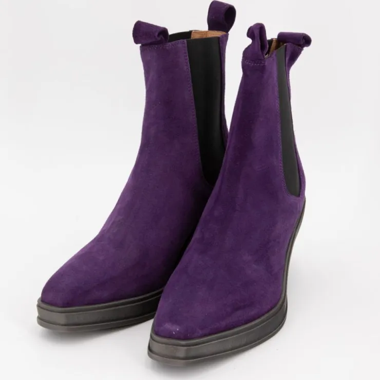 EXIT Bottines à talon en cuir sumito Femme VIOLET Outlet