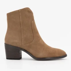 ELWIN Bottines à talons en daim avec zip Femme MARRON CLAIR