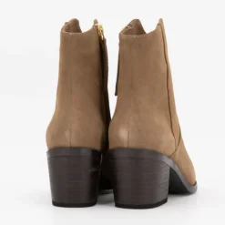 ELWIN Bottines à talons en daim avec zip Femme MARRON CLAIR