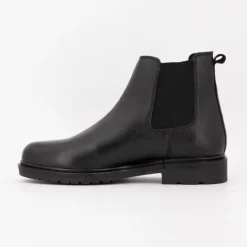 ELWIN Bottines chelsea élastique cuir Homme NOIR New
