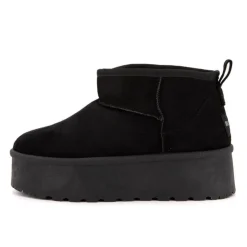 BURTON OF LONDON Bottines courtes Janina fausse fourrure Femme NOIR Online