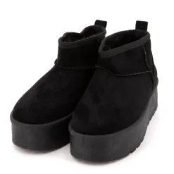 BURTON OF LONDON Bottines courtes Janina fausse fourrure Femme NOIR Online