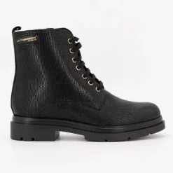 LES TROPEZIENNES PAR M.BELARBI Bottines cuir à lacets soraya imprimé serpent Femme NOIR Hot