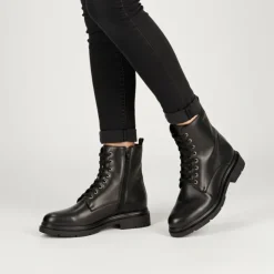 LES TROPEZIENNES PAR M.BELARBI Bottines cuir avec lacets soraya 36-41 Femme NOIR Sale