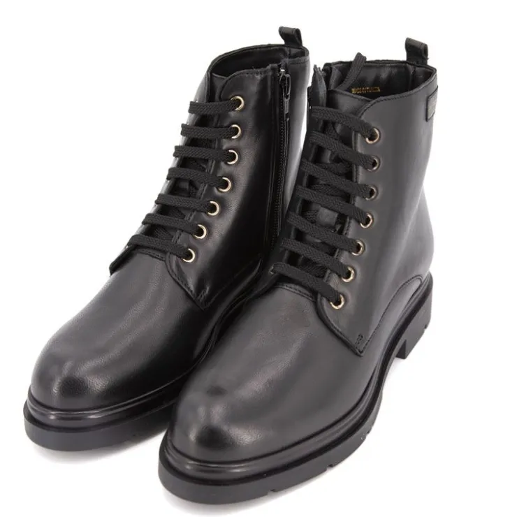 LES TROPEZIENNES PAR M.BELARBI Bottines cuir avec lacets soraya 36-41 Femme NOIR Sale