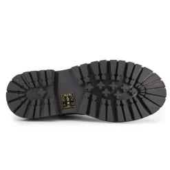 LES TROPEZIENNES PAR M.BELARBI Bottines cuir grainé reine avec lacets Femme NOIR Discount