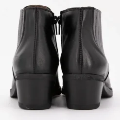 PATRICIA MILLER Bottines cuir lisse avec empiècement métalissé Femme NOIR Clearance