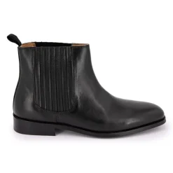 ABACO PARIS Bottines cuir lisse es Homme NOIR Discount