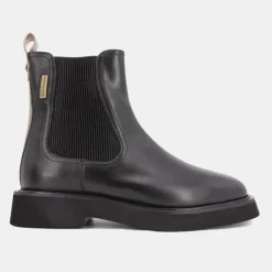 LES TROPEZIENNES PAR M.BELARBI Bottines cuir Loom bande dorée Femme NOIR Clearance