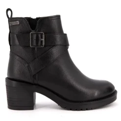 LES TROPEZIENNES PAR M.BELARBI Bottines cuir Mell motard à boucles Femme NOIR Hot