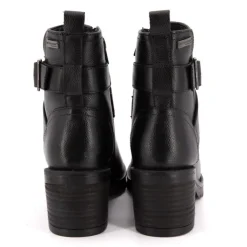 LES TROPEZIENNES PAR M.BELARBI Bottines cuir Mell motard à boucles Femme NOIR Hot