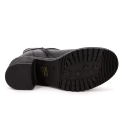 LES TROPEZIENNES PAR M.BELARBI Bottines cuir Mell motard à boucles Femme NOIR Hot