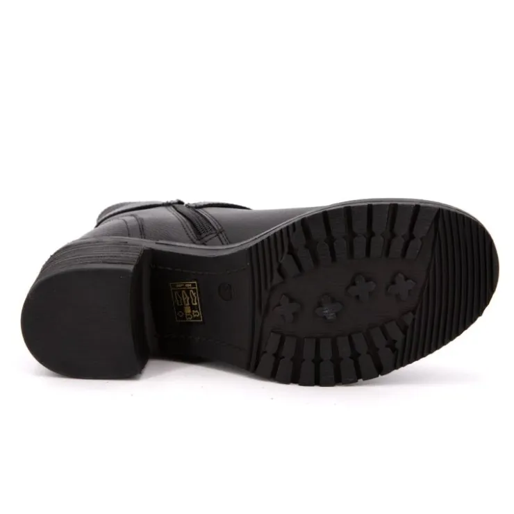 LES TROPEZIENNES PAR M.BELARBI Bottines cuir Mell motard à boucles Femme NOIR Hot