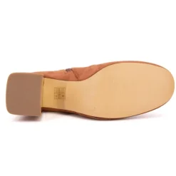 LES TROPEZIENNES PAR M.BELARBI Bottines Dam suédine liseré or Femme MARRON Discount