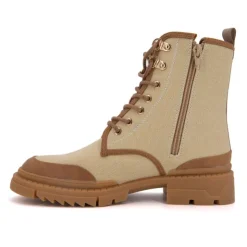 LES TROPEZIENNES PAR M.BELARBI Bottines en tissu Dypster noir avec fermeture éclair Femme BEIGE New