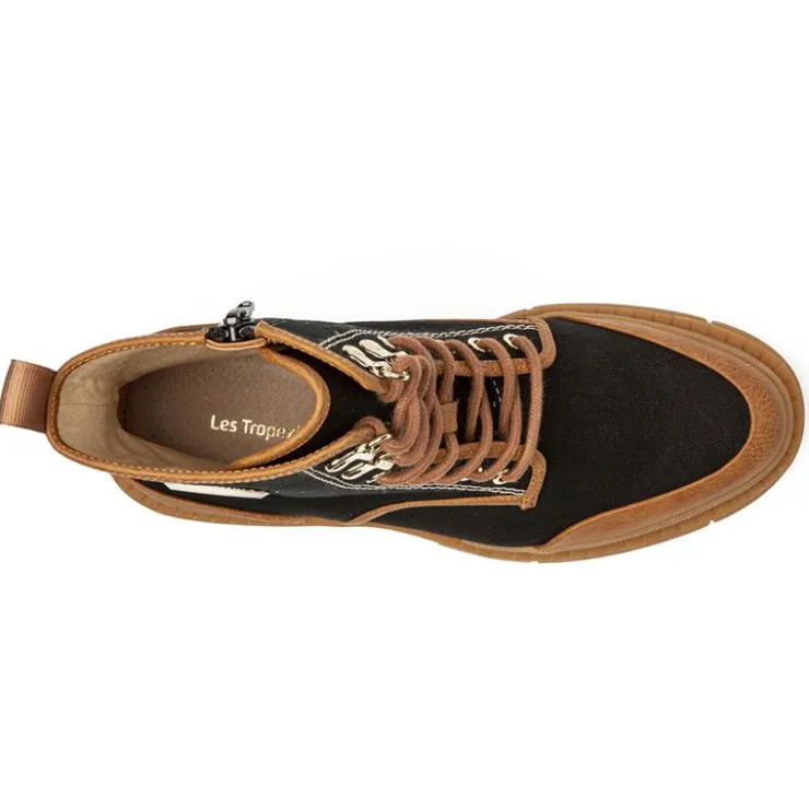 LES TROPEZIENNES PAR M.BELARBI Bottines en tissu Dypster avec fermeture éclair Femme NOIR Discount