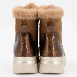 AMARPIES Bottines fourrées compensées à lacets Femme MARRON Online