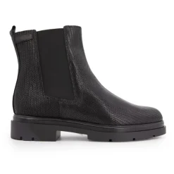 LES TROPEZIENNES PAR M.BELARBI Bottines es selma motif peau de serpent en cuir Femme NOIR New