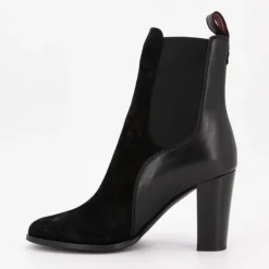 SCOTCH AND SODA Bottines es talons hauts bi matière daim cuir lisse Femme NOIR Online
