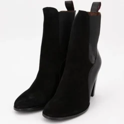 SCOTCH AND SODA Bottines es talons hauts bi matière daim cuir lisse Femme NOIR Online