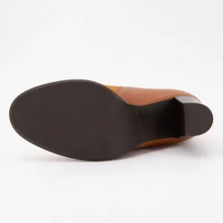 SCOTCH AND SODA Bottines noires talons hauts bi matière daim cuir lisse Femme MARRON New