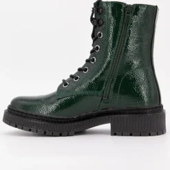 DOCKERS BY GERLI Bottines rangers vert sapin effet cuir à lacets noirs Femme VERT FONCE Hot