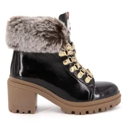 LES TROPEZIENNES PAR M.BELARBI Bottines Rosenn or fausse fourrure marron Femme NOIR Outlet