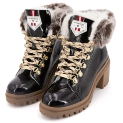 LES TROPEZIENNES PAR M.BELARBI Bottines Rosenn or fausse fourrure marron Femme NOIR Outlet