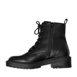 ONLY Bottines similcuir fermeture éclair à lacets femme NOIR Clearance