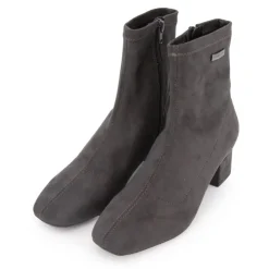 LES TROPEZIENNES PAR M.BELARBI Bottines talons carrés Daniela gris suédine Femme GRIS FONCE Hot